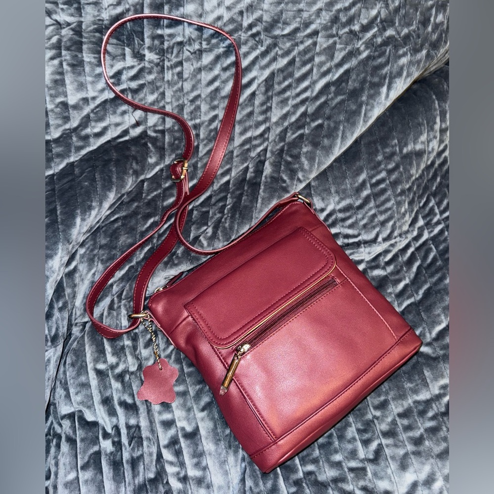 Gianni Bernini Elegant Burgundy Crossbody Bag